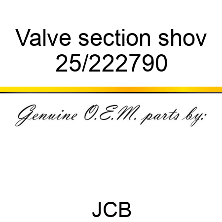 Valve section shov 25/222790