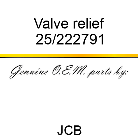 Valve relief 25/222791