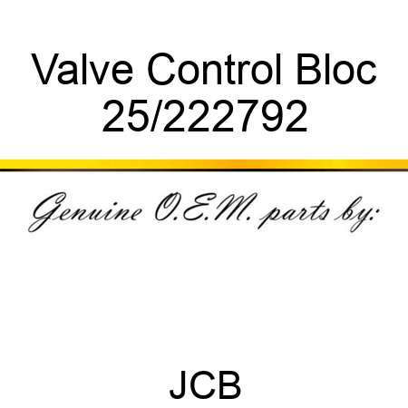 Valve Control Bloc 25/222792
