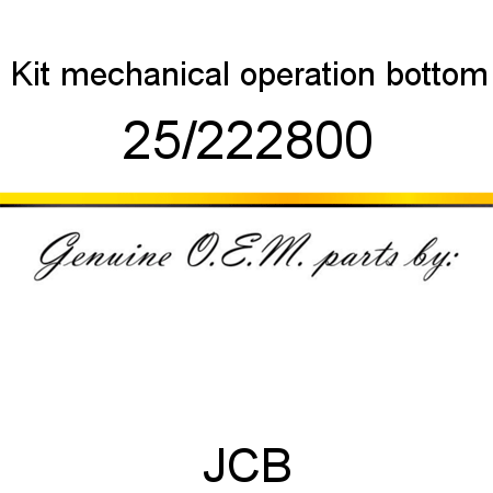 Kit, mechanical operation, bottom 25/222800