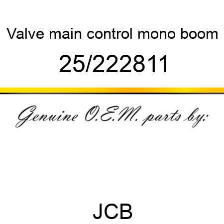 Valve, main control, mono boom 25/222811