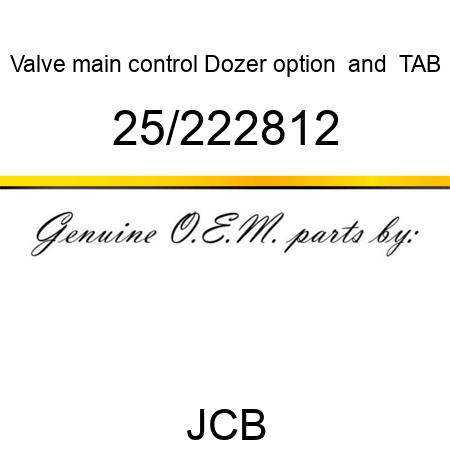 Valve, main control, Dozer option & TAB 25/222812