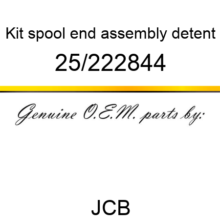Kit, spool end assembly, detent 25/222844
