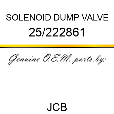SOLENOID DUMP VALVE 25/222861
