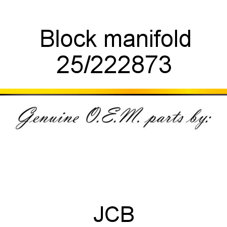 Block, manifold 25/222873