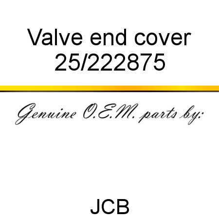 Valve, end cover 25/222875