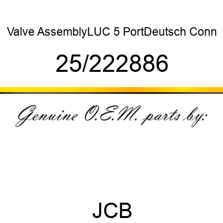 Valve, Assembly,LUC, 5 Port,Deutsch Conn 25/222886