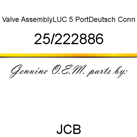 Valve, Assembly,LUC, 5 Port,Deutsch Conn 25/222886