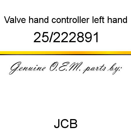 Valve, hand controller, left hand 25/222891