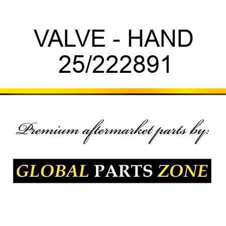 VALVE - HAND 25/222891