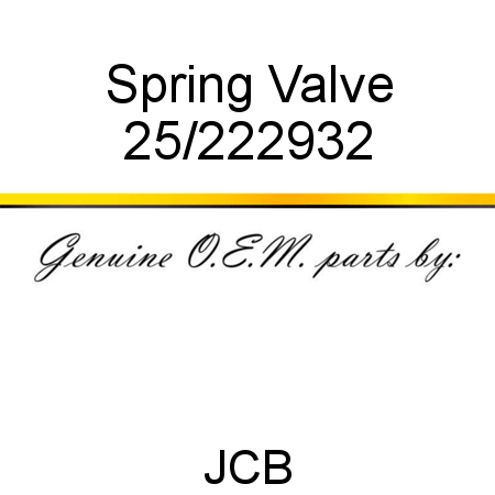 Spring, Valve 25/222932