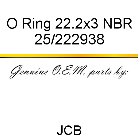 O Ring, 22.2x3 NBR 25/222938