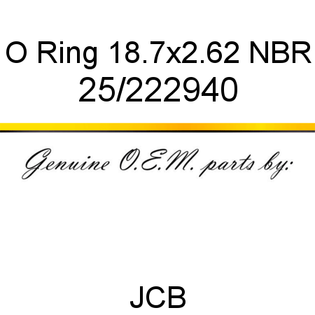 O Ring, 18.7x2.62 NBR 25/222940
