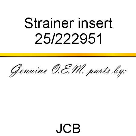 Strainer, insert 25/222951