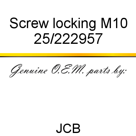 Screw, locking M10 25/222957