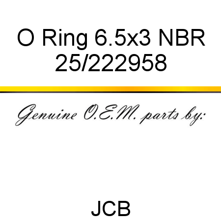 O Ring, 6.5x3 NBR 25/222958