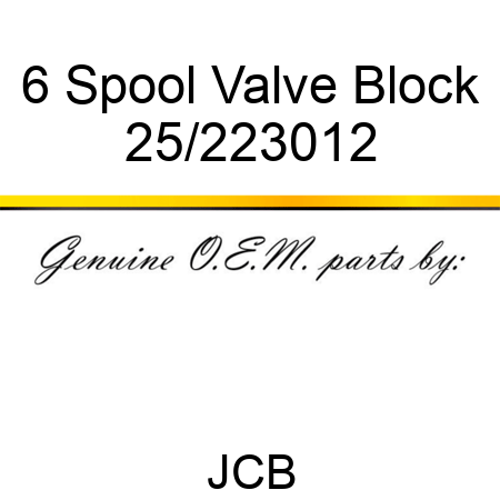 6 Spool Valve Block 25/223012