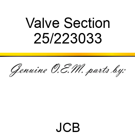 Valve Section 25/223033