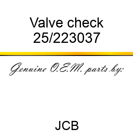 Valve check 25/223037