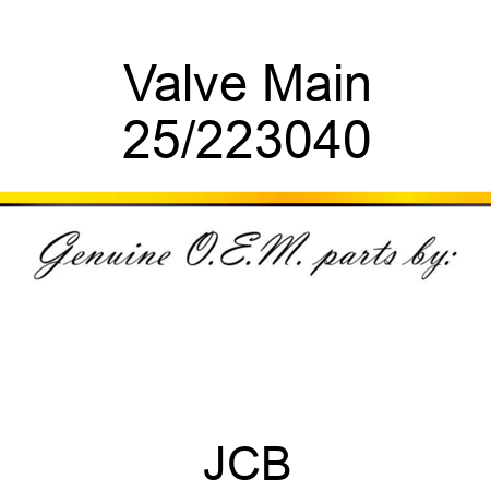 Valve Main 25/223040
