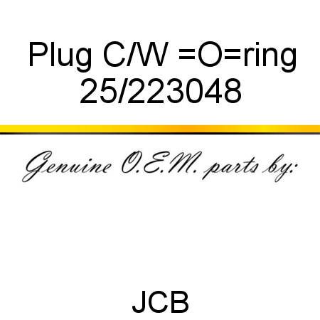 Plug C/W _O_ring 25/223048