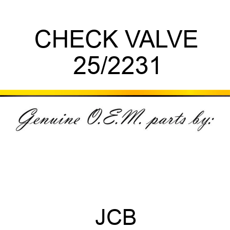 CHECK VALVE 25/2231