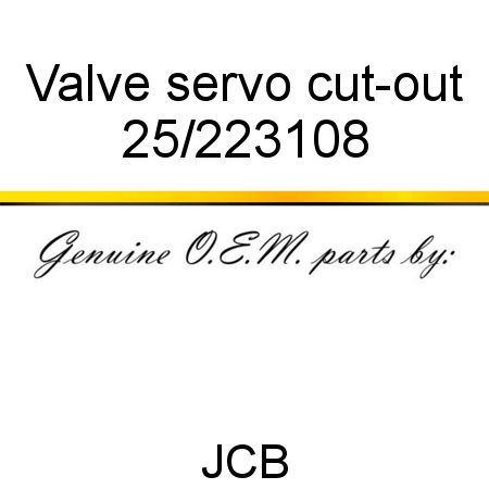 Valve, servo cut-out 25/223108