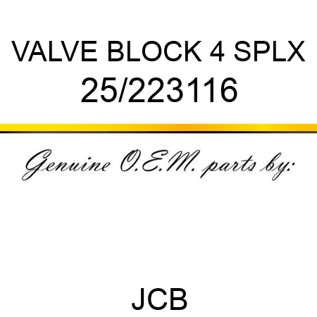 VALVE BLOCK 4 SPLX 25/223116