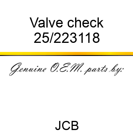 Valve check 25/223118