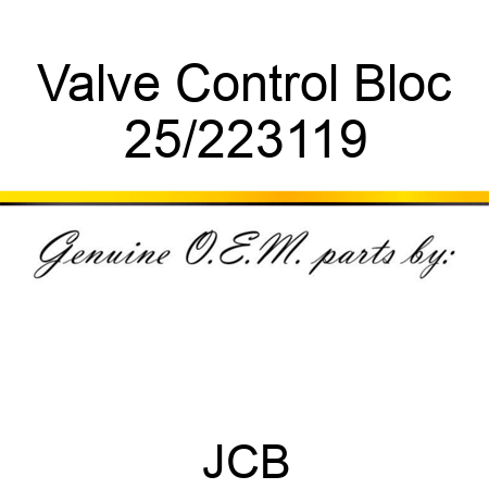 Valve Control Bloc 25/223119