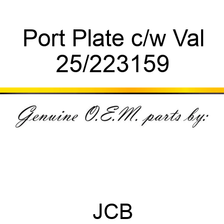 Port Plate c/w Val 25/223159
