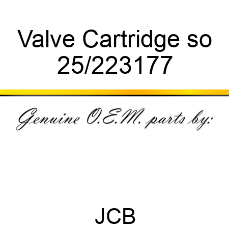 Valve Cartridge so 25/223177
