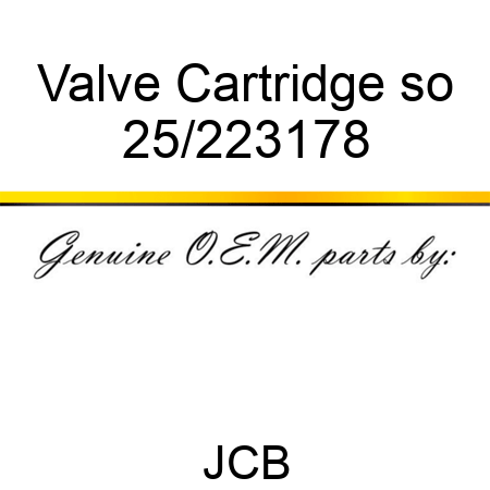 Valve Cartridge so 25/223178