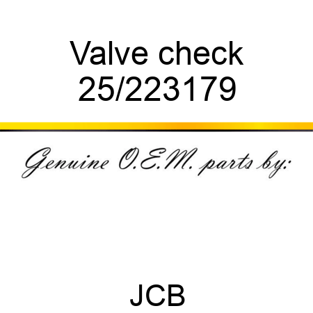 Valve check 25/223179