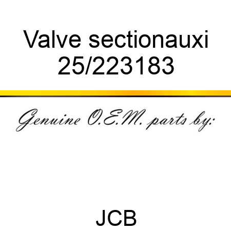 Valve section,auxi 25/223183