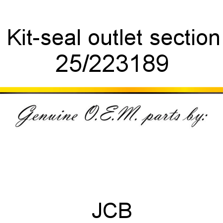 Kit-seal, outlet section 25/223189