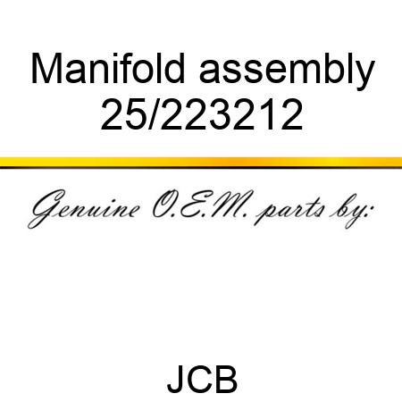 Manifold assembly 25/223212