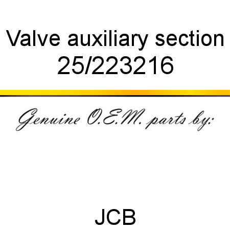 Valve, auxiliary section 25/223216