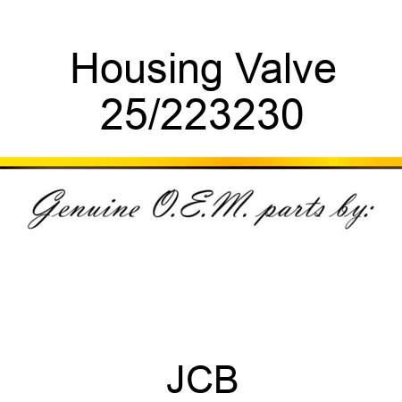 Housing Valve 25/223230