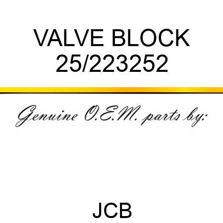 VALVE BLOCK 25/223252