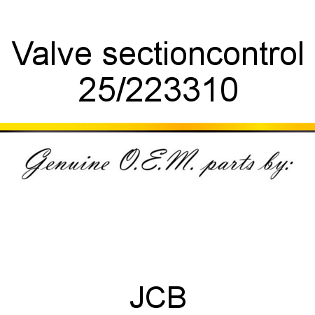 Valve, section,control 25/223310