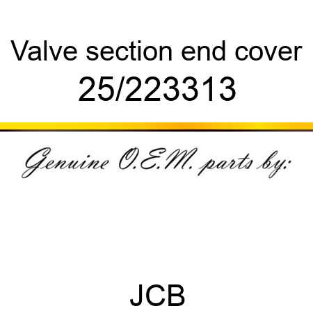 Valve, section, end cover 25/223313