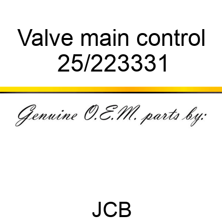 Valve main control 25/223331