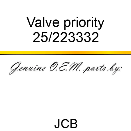 Valve priority 25/223332