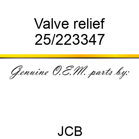 Valve relief 25/223347