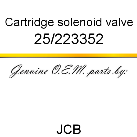 Cartridge, solenoid valve 25/223352
