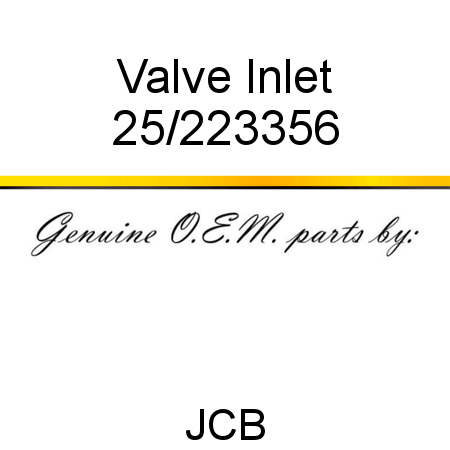 Valve, Inlet 25/223356