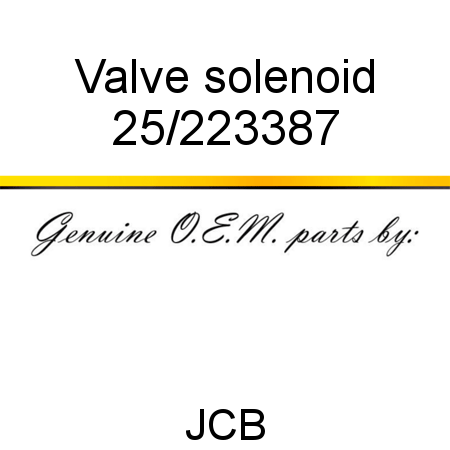 Valve, solenoid 25/223387