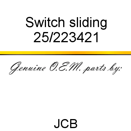 Switch, sliding 25/223421