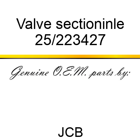 Valve section,inle 25/223427